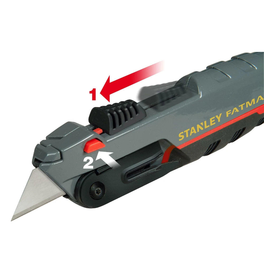 STANLEY FATMAX Self-Retracting Safety Utility Knife with 5 Blades | 0-10-242