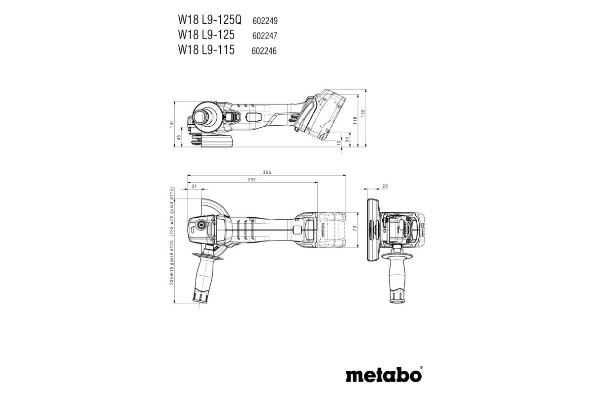 W 18 L 9-125 Quick (602249650) Cordless angle grinder