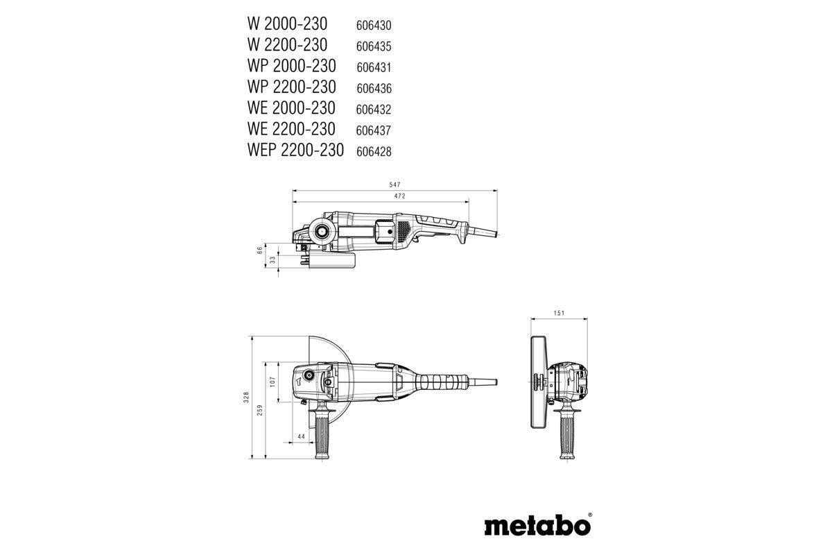 W 2200-230 (606435010) Angle grinder