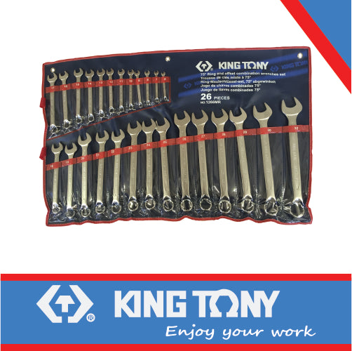 SPANNER SET 26PC COMB 75° 6-32MM