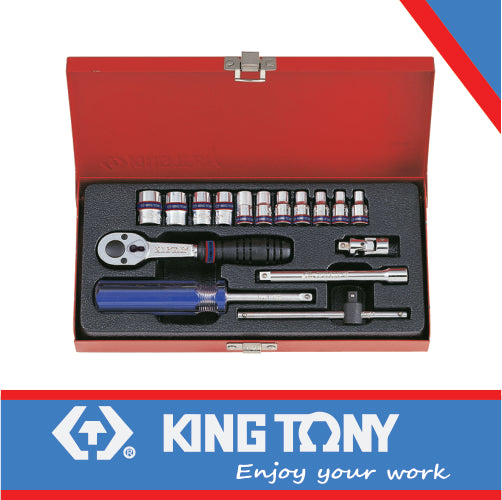 1/4″ SOCKET SET 4-13MM 12P 16PC