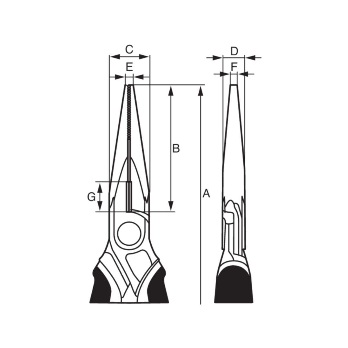 Bahco ERGO 160mm Long Snipe Nose Pliers | 2430G-160