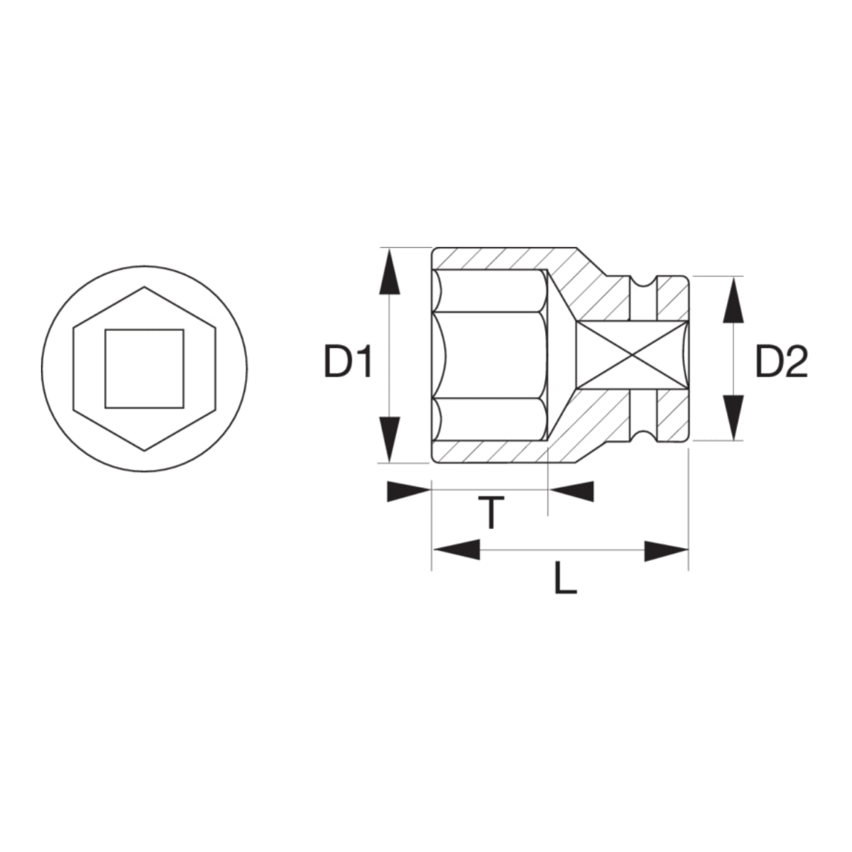 Bahco 1/2" Square Drive Socket 10 mm | 7800SM-10
