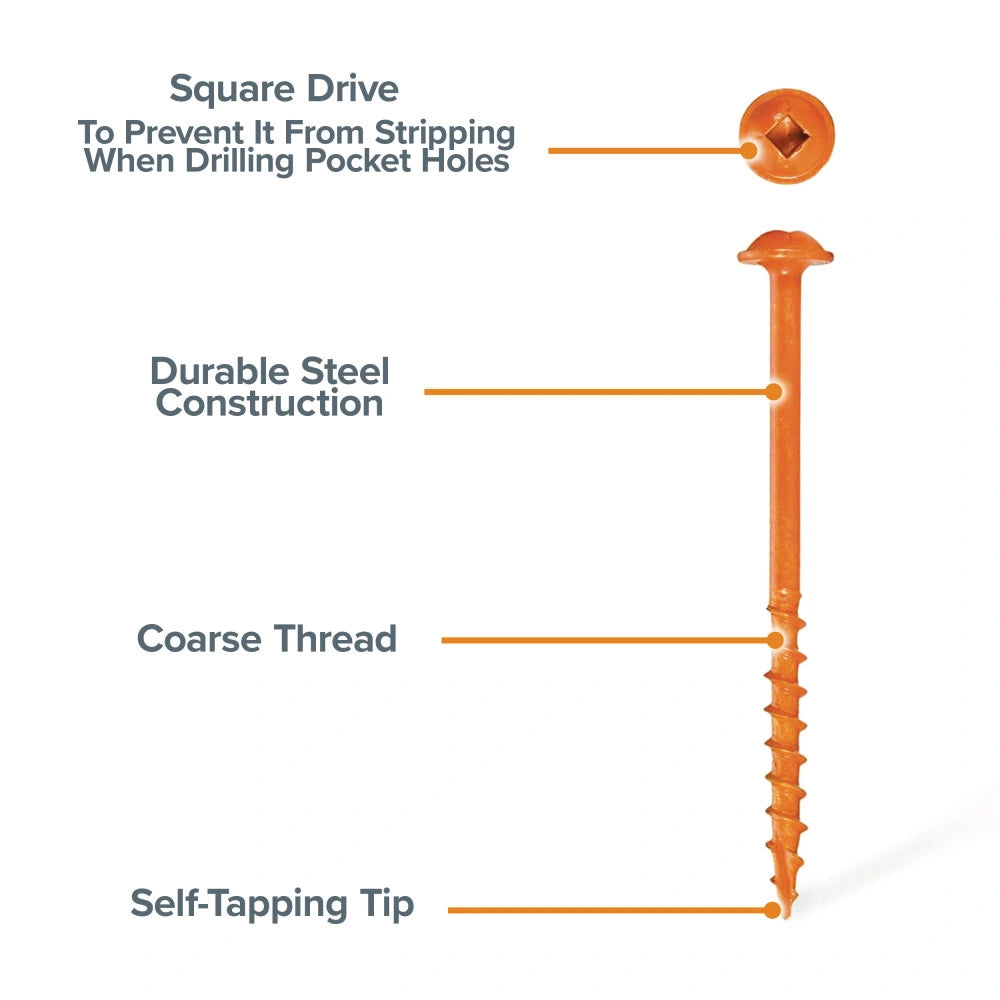 BORA 800-Piece Pocket-Hole Screw Kit Coarse | BR-A180203