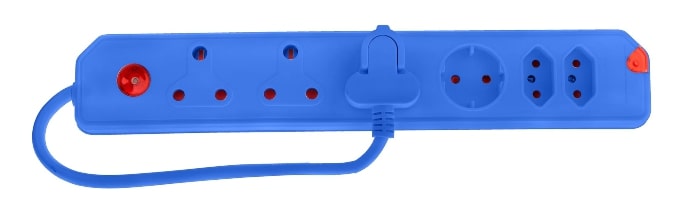 MULTIPLUG 6WAY 3X16A,2X5A,1XSCH BLUE