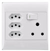 SOCKET E/MATE 4X4 3XEURO+16A WHITE