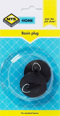 MTS HOME BASIN PLUG RUBBER BLACK 2PC