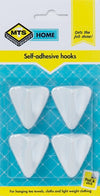 MTS HOME PLASTIC SINGLE ADHESV HOOK 4PC