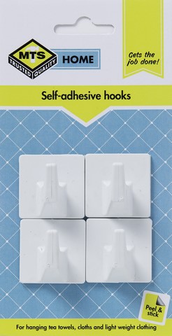 MTS HOME LARGE SQUARE HOOK 4PC
