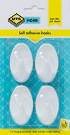 MTS HOME LARGE OVAL HOOK WHITE 4PC