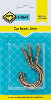 MTS HOME CUP HOOKS 50MM BRASS 4PC