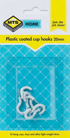 MTS HOME CUP HOOKS 20MM P/COATED 6PC