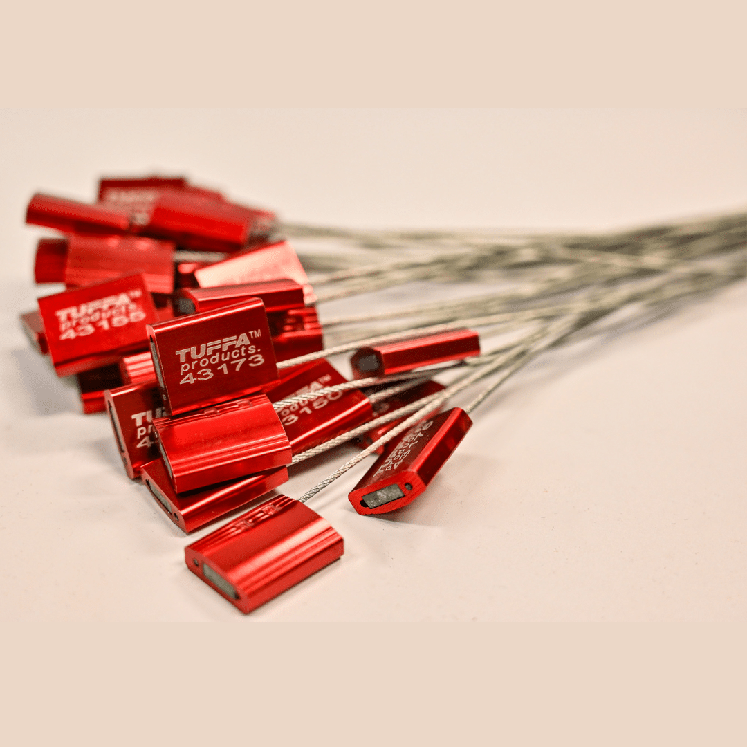 Wirelocks / Cable Seals – 1.5mm x 600mm, Galvanised Steel (Red) (packs of 100)