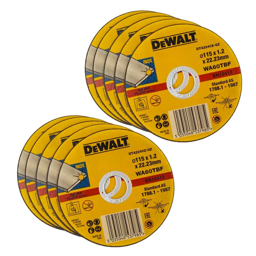 DEWALT Cutting Disc 115mm Metal / INOX (10 Pack) | DT42335TZ