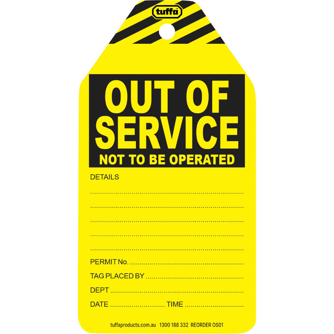 Out of Service TUFFA™ Tags (packs of 100)