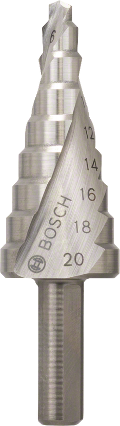 Bosch Professional Drill Bits HSS Step Drill Bit, 3-flat Shank