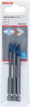 Bosch Professional Hex 9 Hardceramic 3pc Set 5 6 HEX-9 Hard Ceramic Drill Bit
