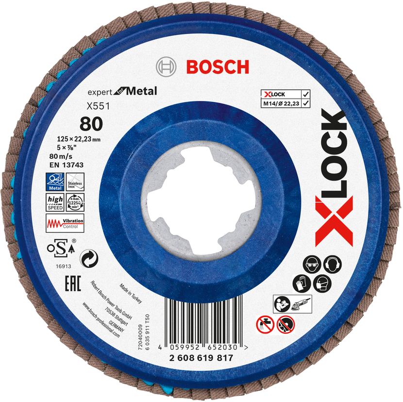 Bosch Professional X-LOCK X551 Expert for Metal Flap Discs, Straight Version,…