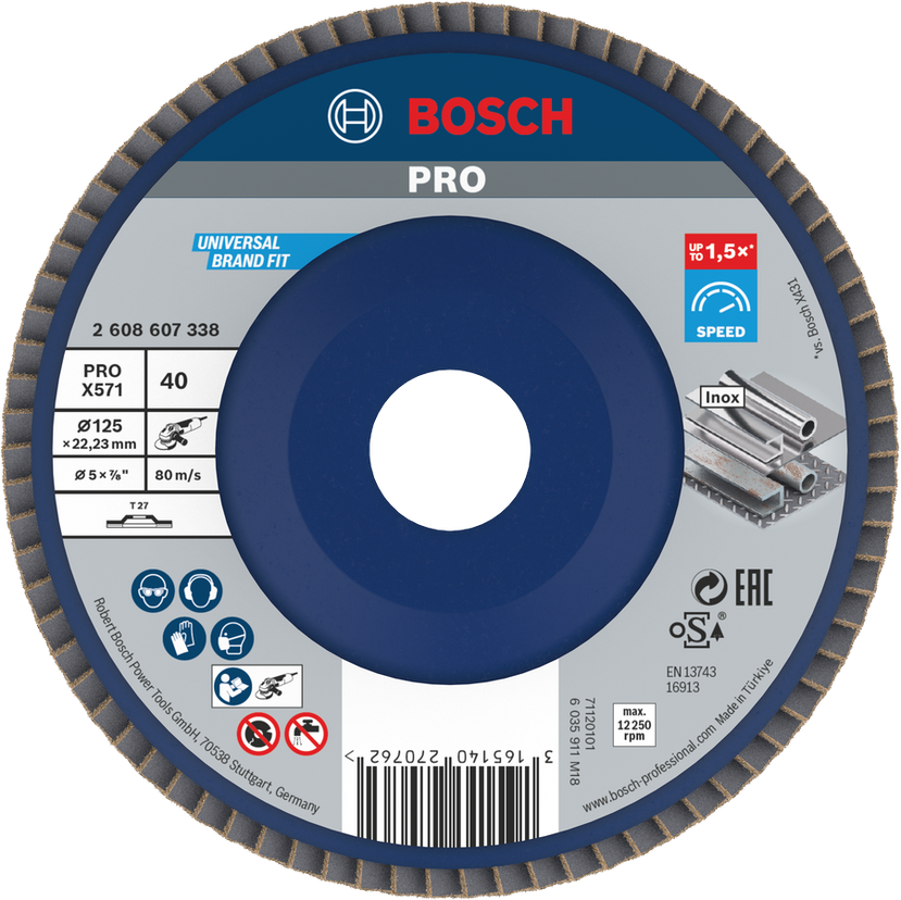 Bosch Professional Pro X571 Flap Disc X571 Flap Disc, Straight