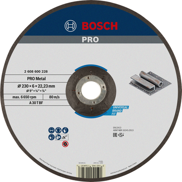 Bosch Professional Cutting & Grinding Discs Metal Bonded Grinding Disc