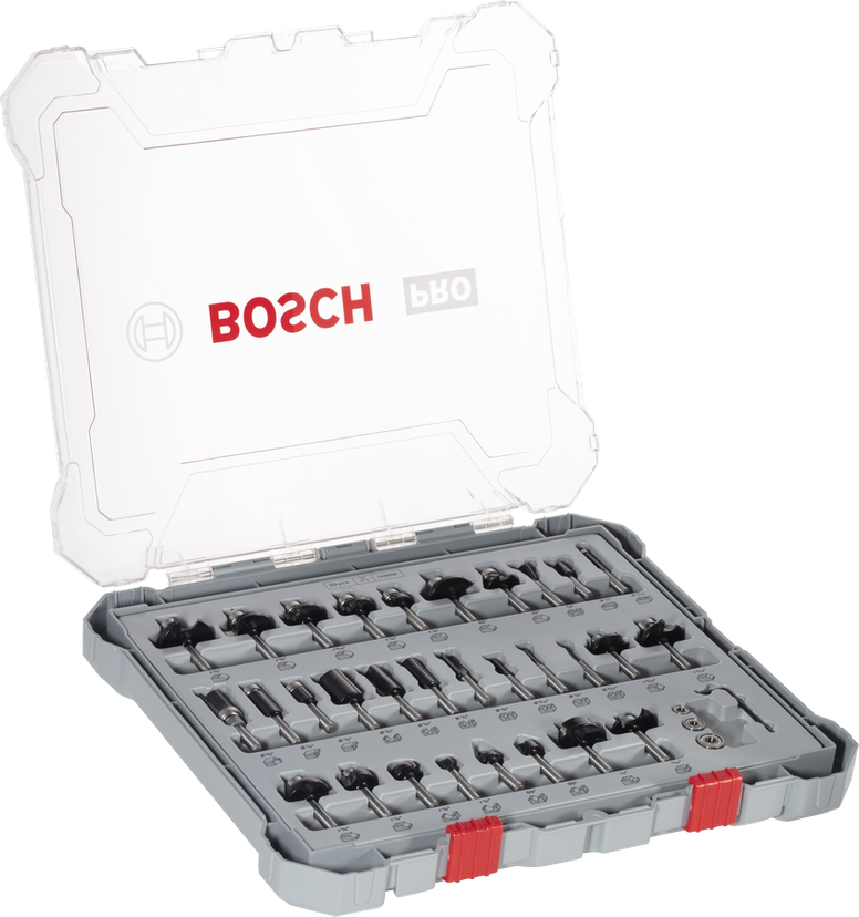 Bosch Professional Pro Router Bit Mixed Set Shank Router Bit Mixed Set, 30 pcs