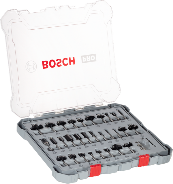Bosch Professional Pro Router Bit Mixed Set Shank Router Bit Mixed Set, 30 pcs