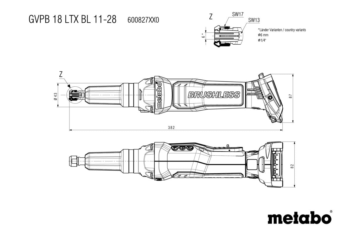 GVPB 18 LTX BL 11-28 (600827850) Cordless die grinder