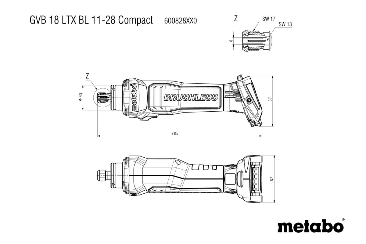 GVB 18 LTX BL 11-28 Compact (600828850) Cordless die grinder