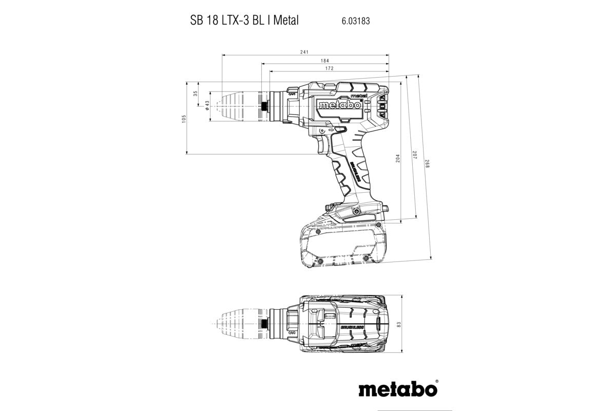 SB 18 LTX-3 BL I Metal (603183650) Cordless combi drill