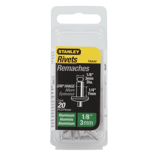 Stanley Aluminium Rivets 3mm x 7mm (20 Pack)| 1-PAA44T