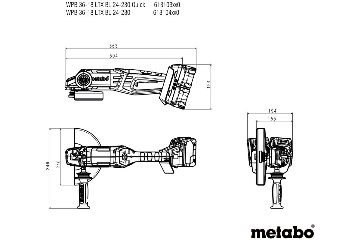 WPB 36-18 LTX BL 24-230 Quick (613103840) Cordless angle grinder