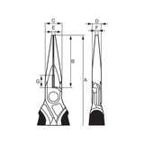 Bahco ERGO 160mm Long Snipe Nose Pliers | 2430G-160