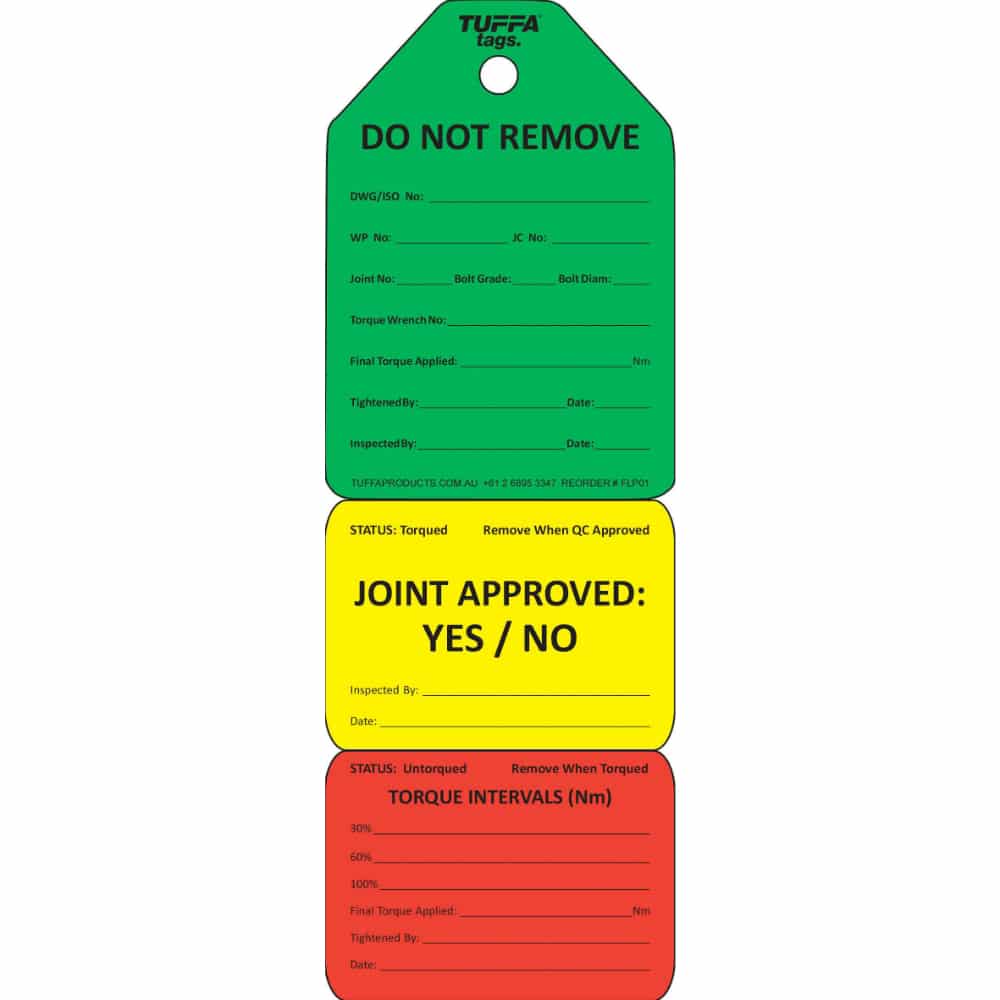 3 Stage Flange Tags (packs of 100)