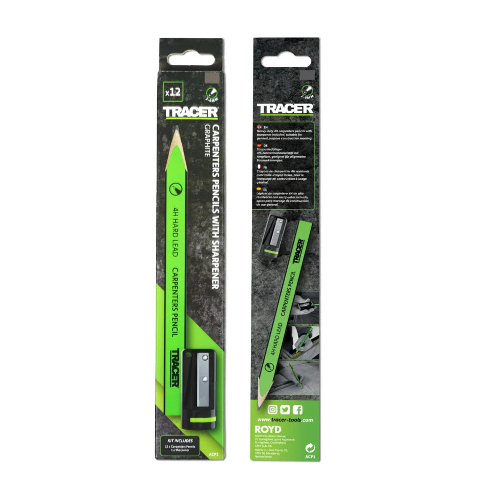 TRACER Carpenters Pencils 10pc with Sharpener | ACP1