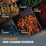BORA 800-Piece Pocket-Hole Screw Kit Coarse | BR-A180203