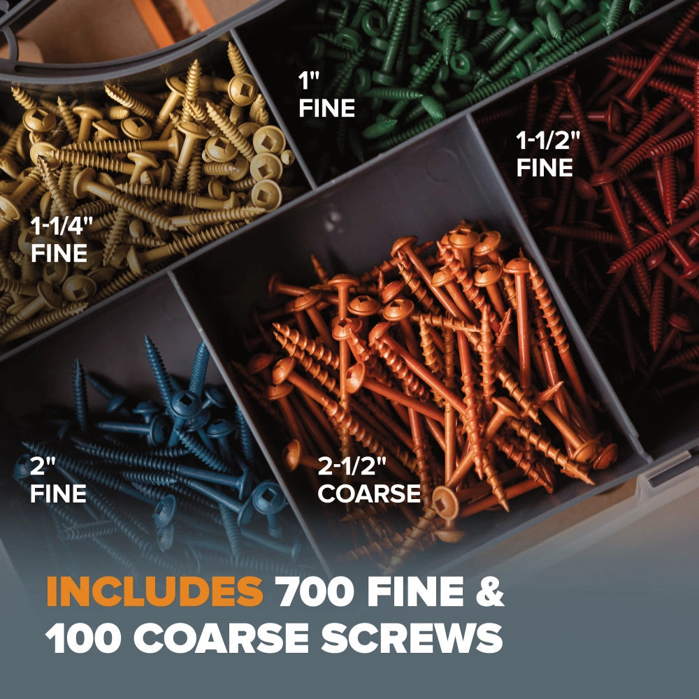 BORA 800-Piece Pocket-Hole Screw Kit Fine | BR-A180403