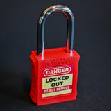 Red 46mm Personal Isolation Safety Padlock – Keyed Different