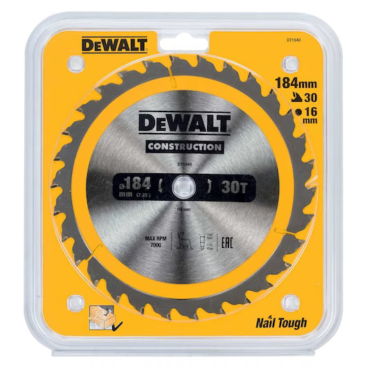 DEWALT Circular Saw Blade 184mm 30T | DT1940