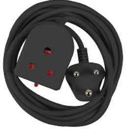 EXTENSION LEAD 10A  3M BLACK E/MATE