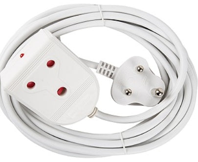 EXTENSION LEAD 10A  5M WHITE E/MATE