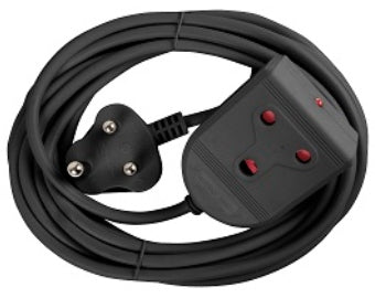 EXTENSION LEAD 10A  5M BLACK E/MATE