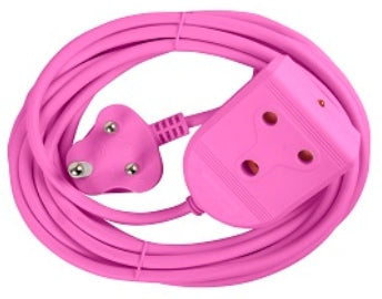 EXTENSION LEAD 10A  5M PINK E/MATE