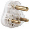 PLUG TOP 16A SOLID BRASS PIN WHITE