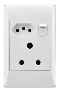 SOCKET E/MATE 2X4 16A+EURO  WHITE