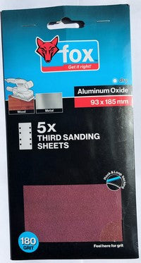 ABR FOX SANDING 93X185MM 80G VELCRO 5PC