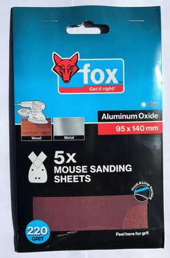 ABR FOX MOUSE SANDING P150 5PC 95X140MM