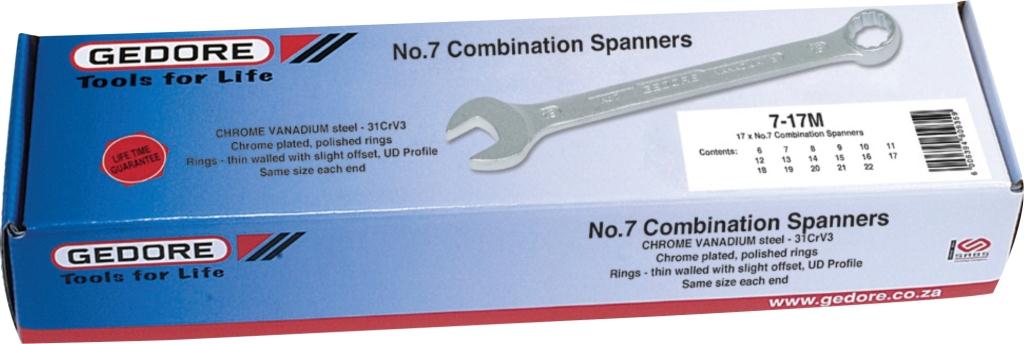 SPANNER GEDORE COMB SET 7/17M 6-22MM