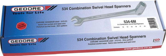 SPANNER GEDORE SWIVEL O/E SET 534/6M