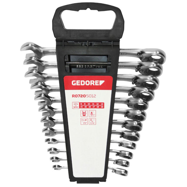 SPANNER GED RED REV 8-19MM 12PCE SET