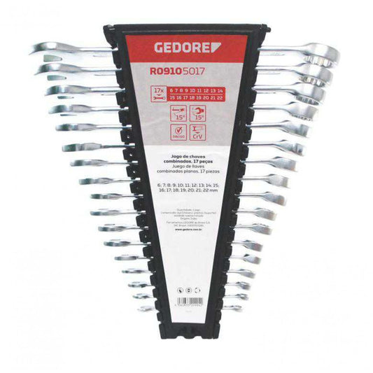 SPANNER GED RED COM SET 17PCE 6-22MM